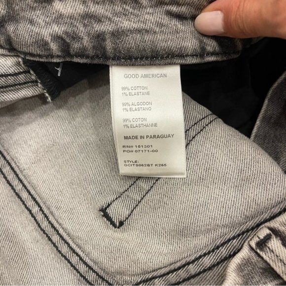 Good American Good Classic Side Slit Washed Out Black/Gray NWT Size15 Plus Size - Picture 8 of 9